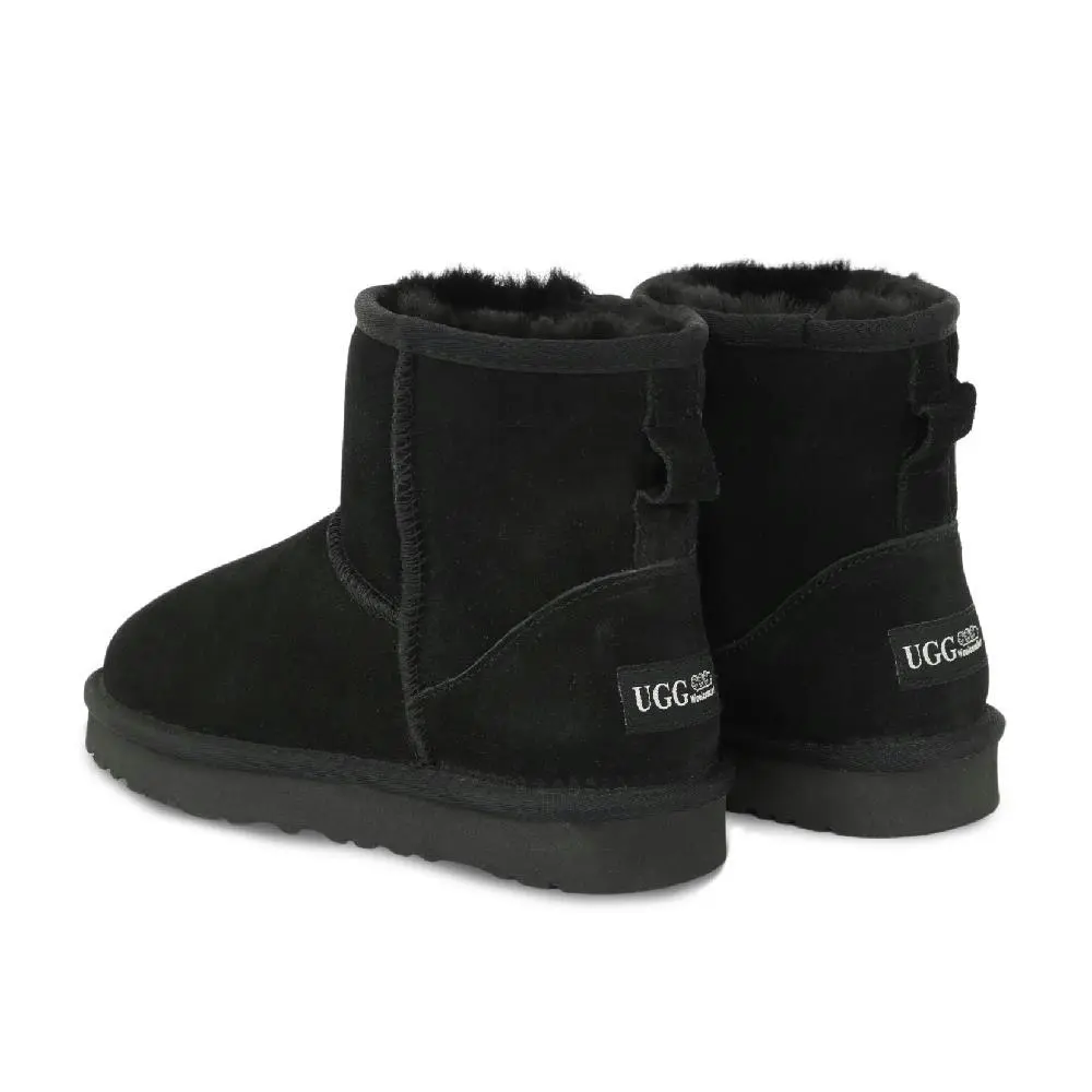 UGG Woolcomfort Classic Mini Boots Premium Australian Sheepskin Black