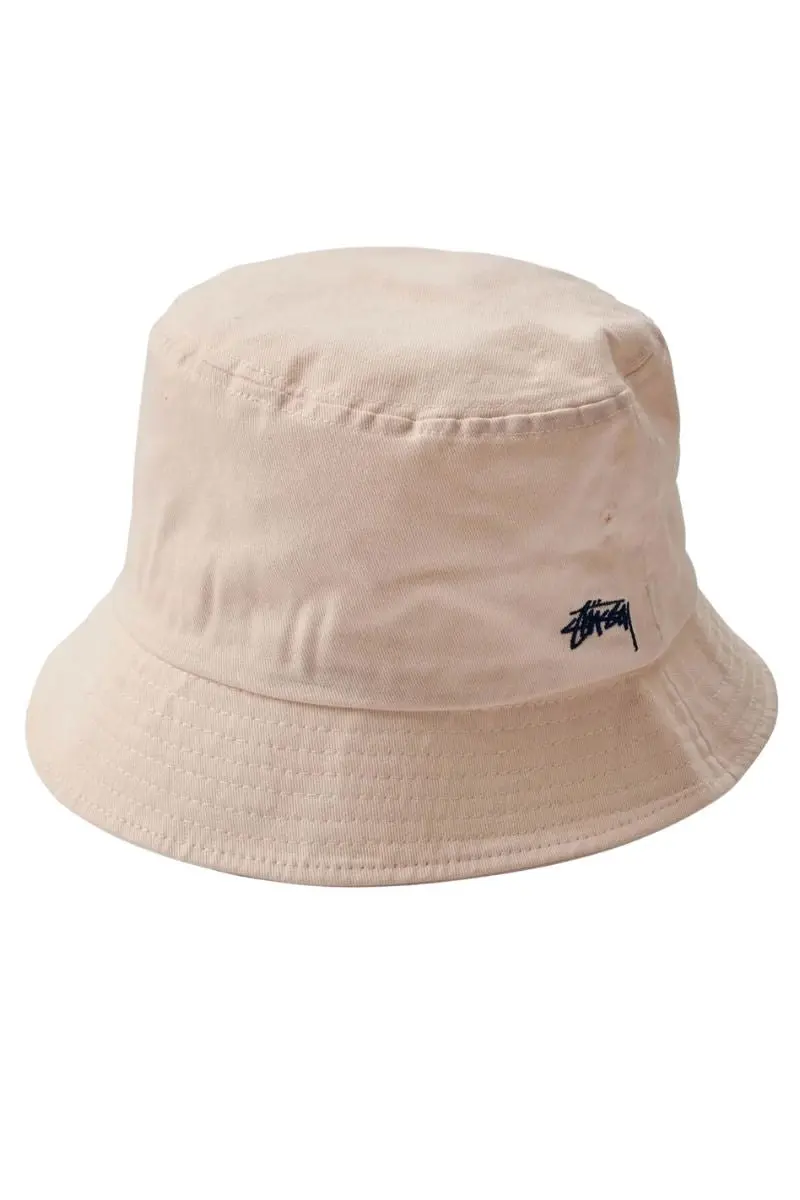 Stussy | Solid SS Link Bucket Hat (Washed White)