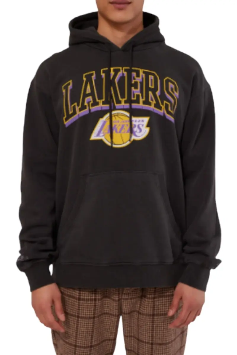 Mitchell & Ness | Mens Vintage Keyline Logo Hoody Lakers (Faded Raven)