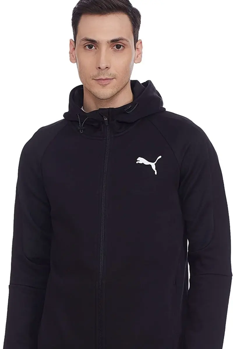 Puma | Mens Evostripe Core Fz Hoodie (Black)