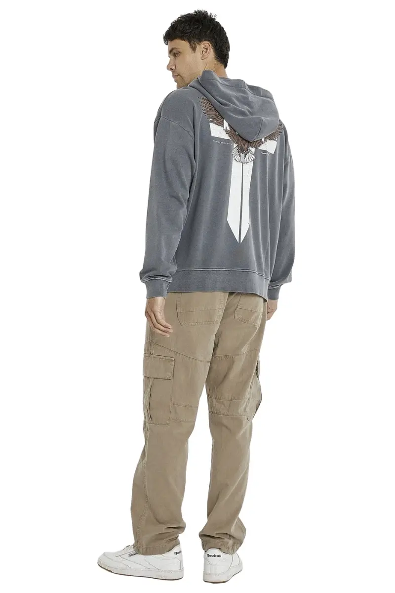 Kiss Chacey KSCY | Mens Evolution Relaxed Zip Front Hooded Sweater (Pigment Castlerock))