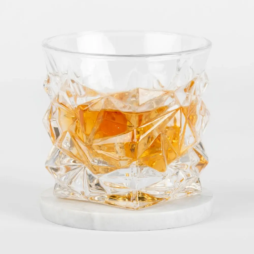 Refined Gifts Whiskey Crushed Glasses And Coaster Set