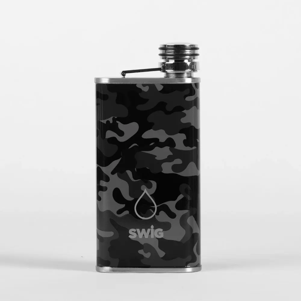 Swig Hip Flask Slim Graphite Camouflage 240mL