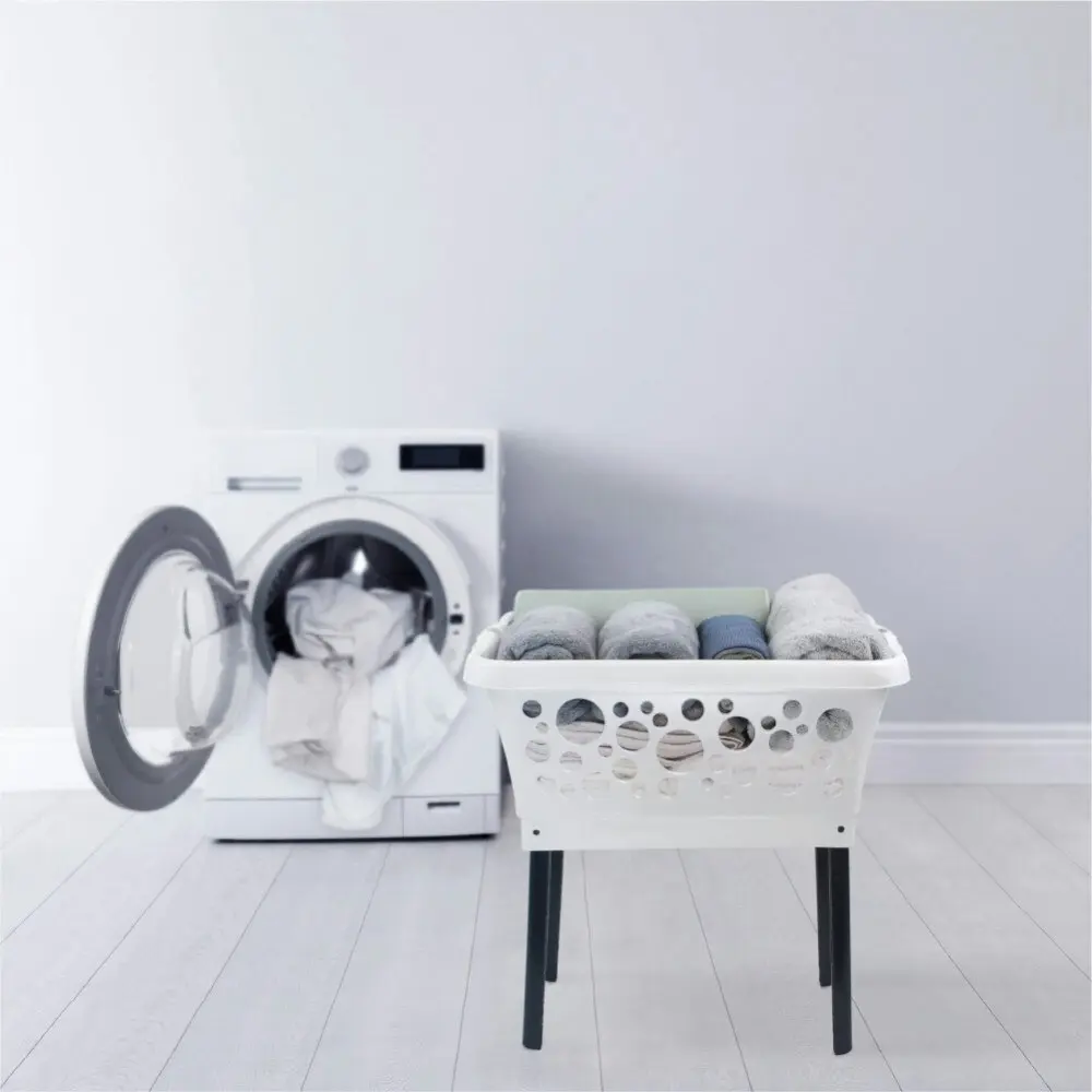 White Magic Laundry Baskets With Foldable Legs 50l