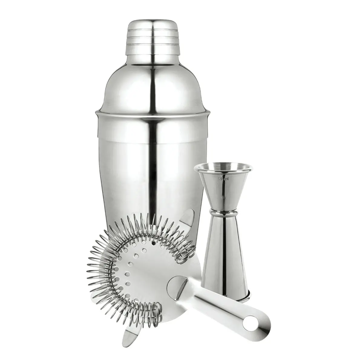 Bartender 3 PIECE STAINLESS STEEL COCKTAIL SET - 550ml