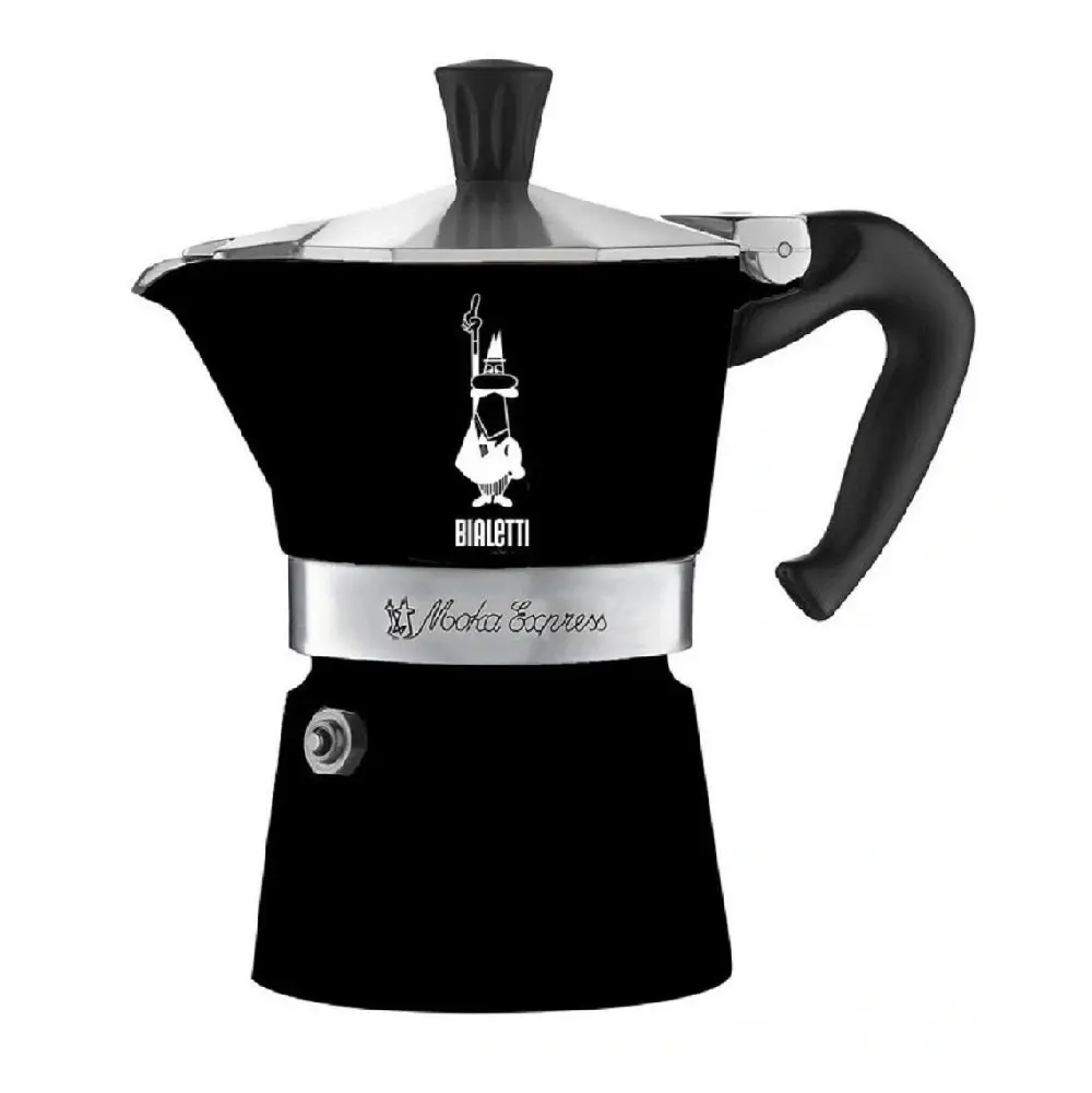 Bialetti Moka 3 Cup Black Espresso Maker