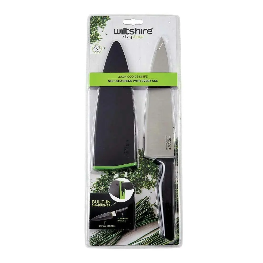 Wiltshire STAYSHARP NEW LOOK 20cm COOK'S KNIFE WITH SHARPENER