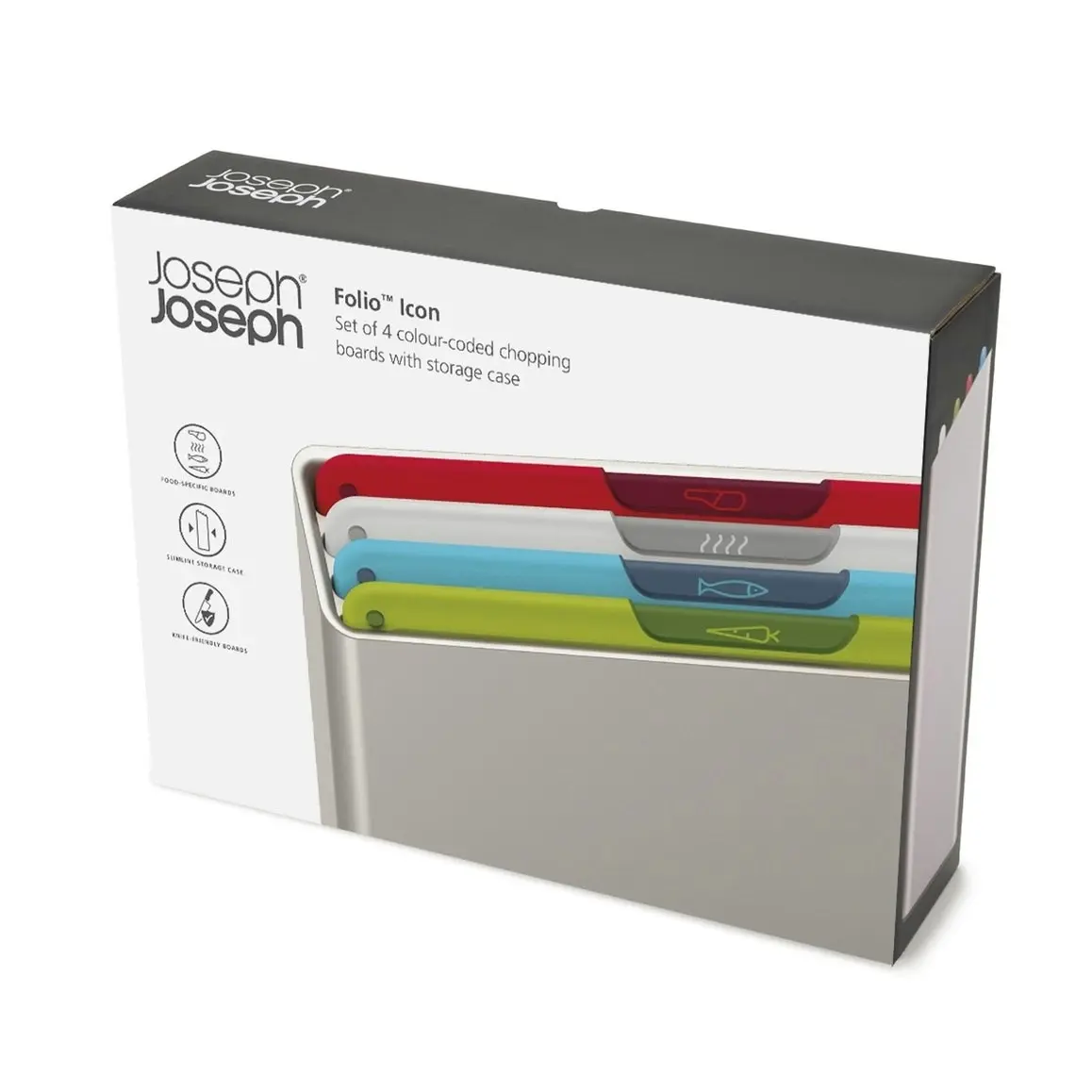 Joseph Joseph Folio 4 Piece Regular Chopping Board Set Multicolour