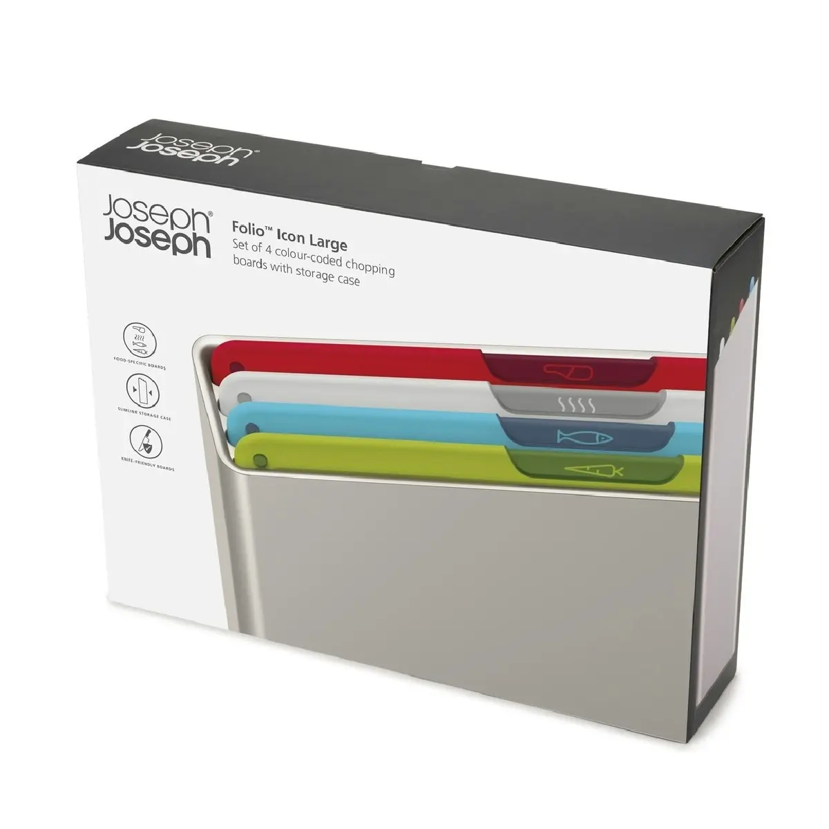 Joseph Joseph Folio Icon 4 Piece Large Chopping Board Set Multicolour