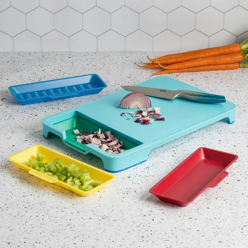 Tasty 5 Piece Cutting Board Prep Station Set