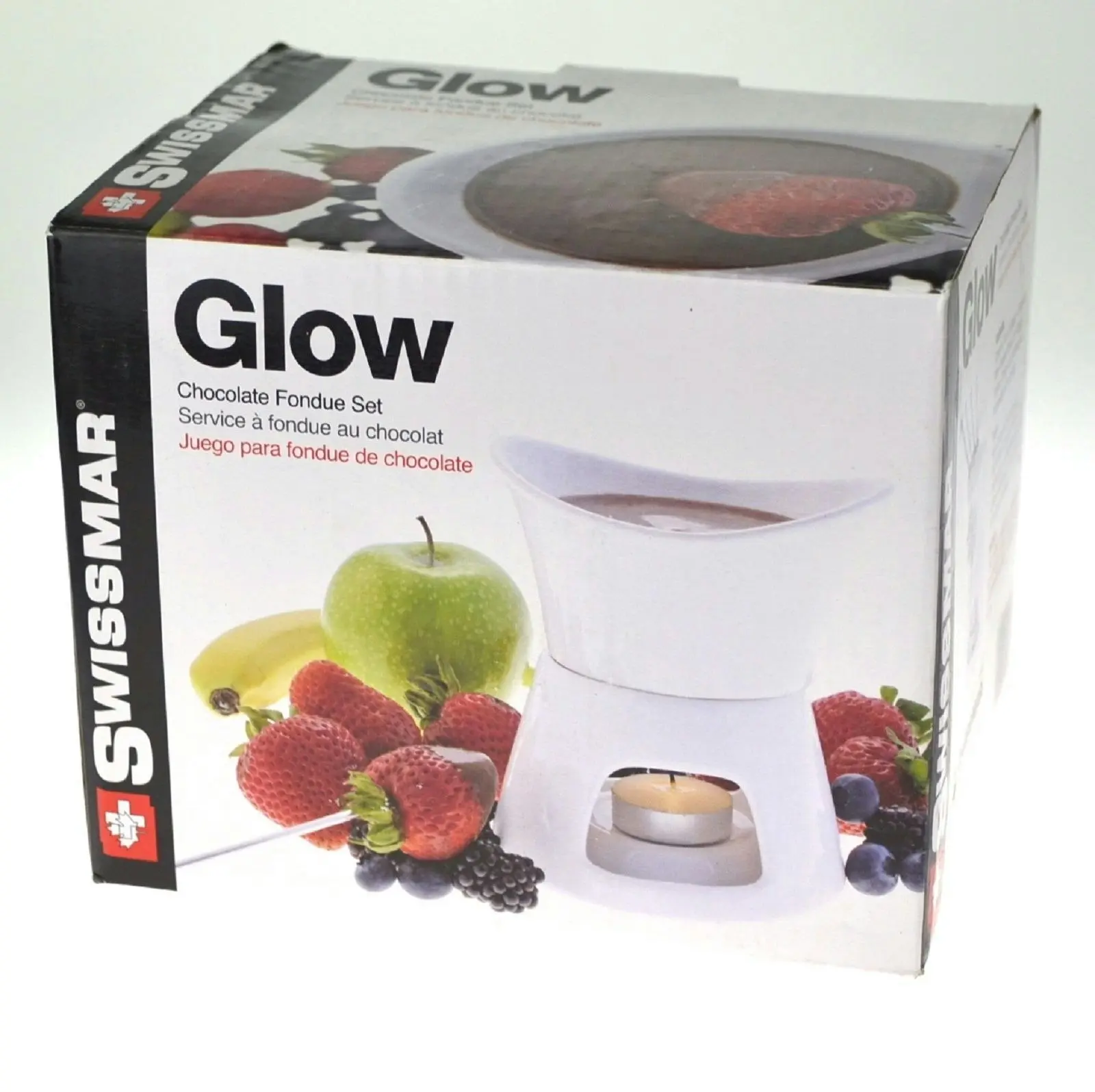 Swissmar Glow 7 Piece Ceramic Fondue Set   White