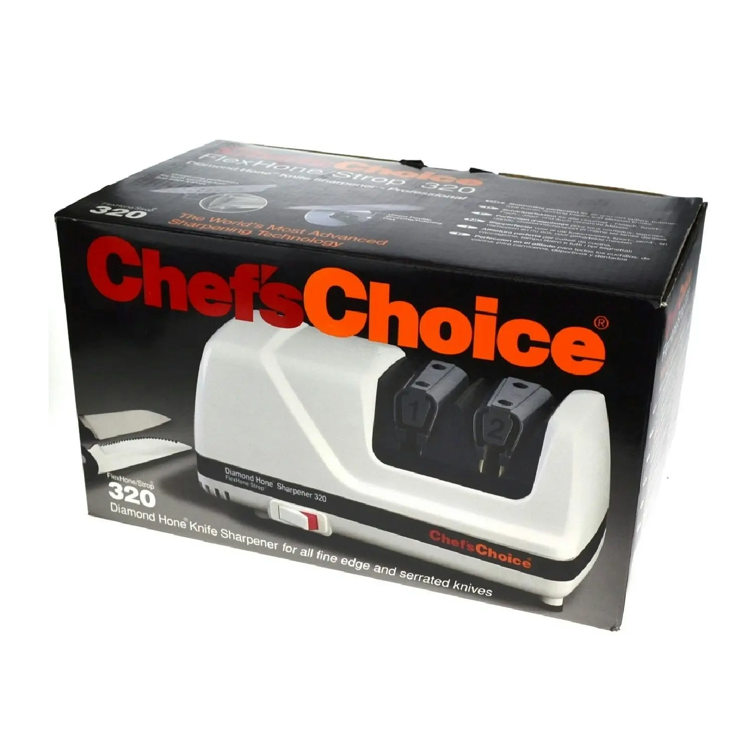 Chefs Choice Diamond Flexhone Strop Electric Knife Sharpener Model 320