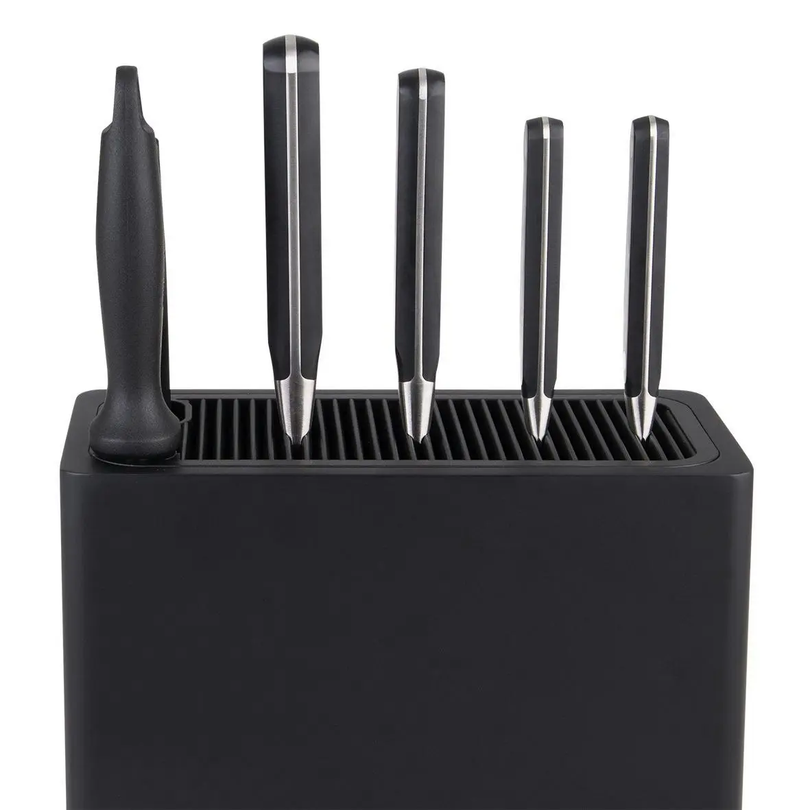 Appetito Rectangle Universal Knife Block   Matte Black