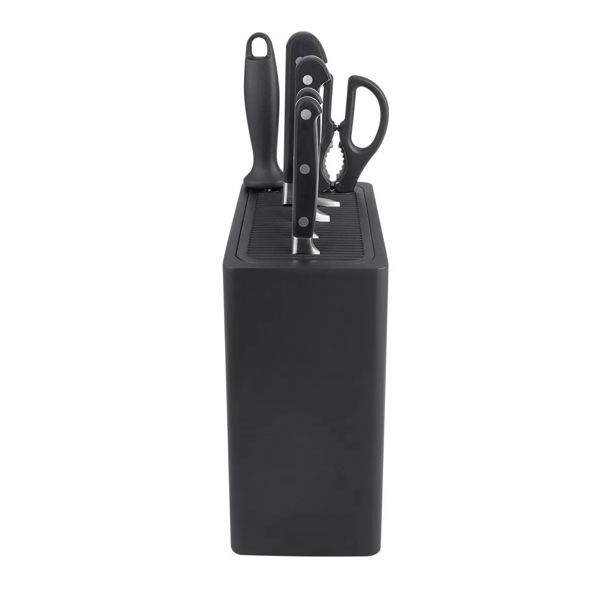 Appetito Rectangle Universal Knife Block   Matte Black