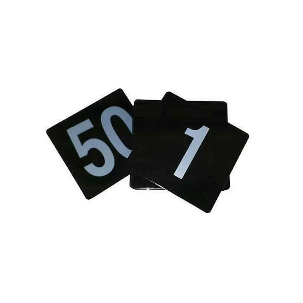 Trenton Table Numbers   Silver Numbers On Black