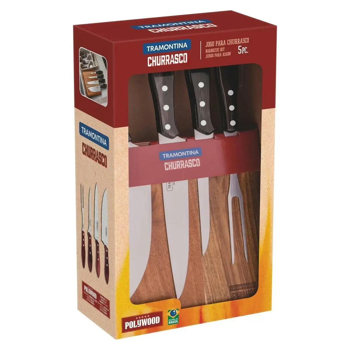 Tramontina Churrasco Barbecue 5 Piece Knife Block Set