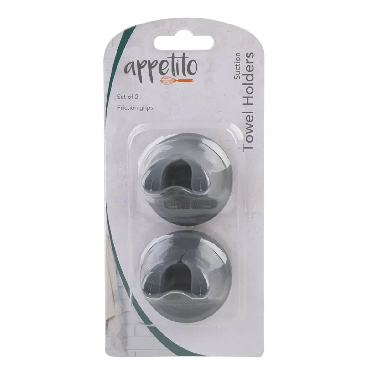 Appetito Suction Towel Holders Set 2