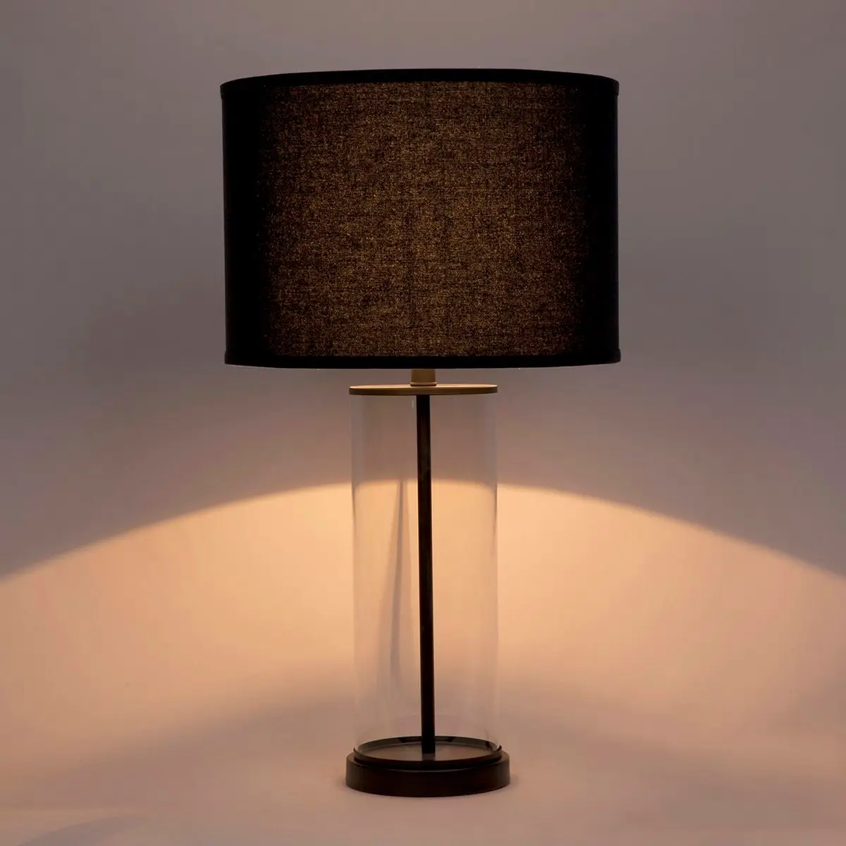 Left Bank Table Lamp - Black w Black Shade