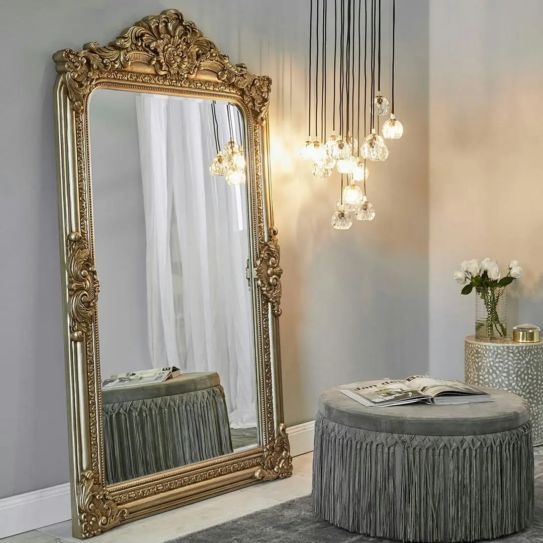 Elizabeth Floor Mirror - Antique Gold