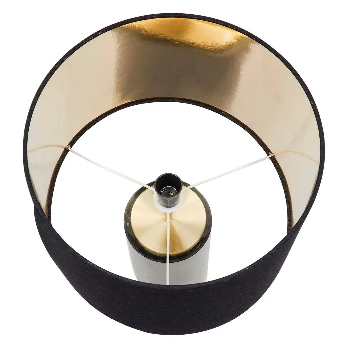 Paola Marble Table Lamp - Black w Black Shade