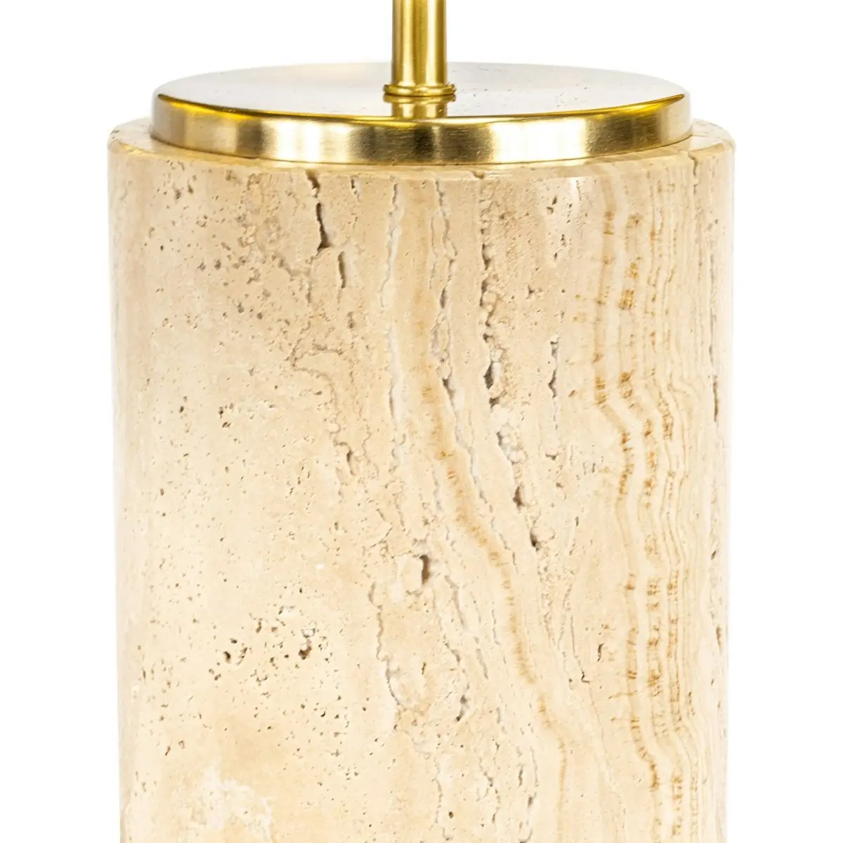 Paola Travertine Table Lamp - White Shade