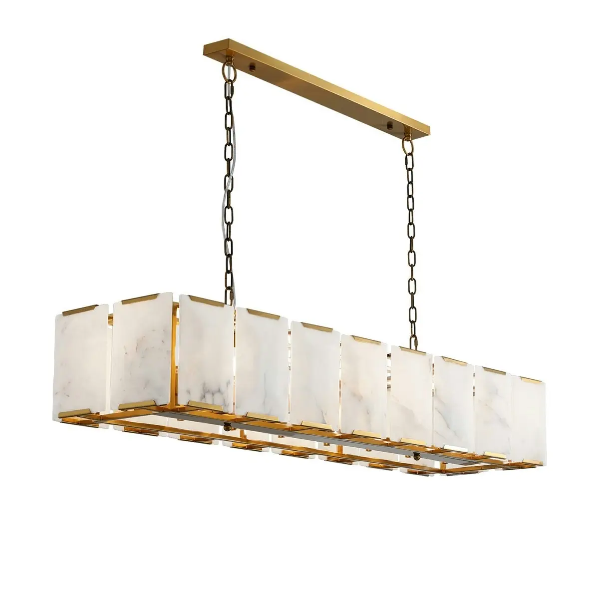 Florence Alabaster Pendant - Linear Antique Brass