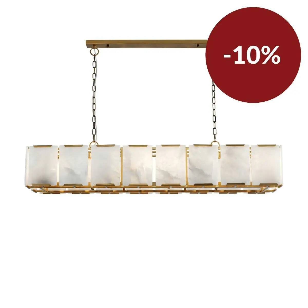 Florence Alabaster Pendant - Linear Antique Brass