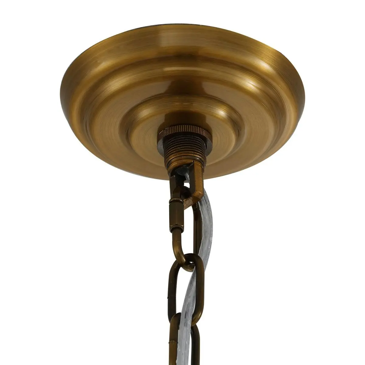 Florence Alabaster Pendant - Round Antique Brass