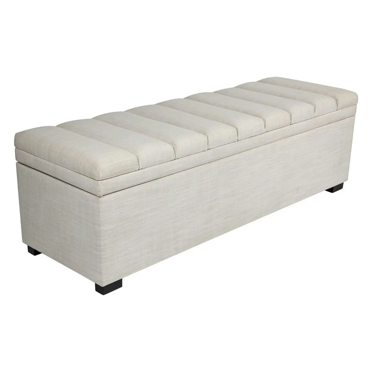 Soho Storage Bench Ottoman - Off White Linen