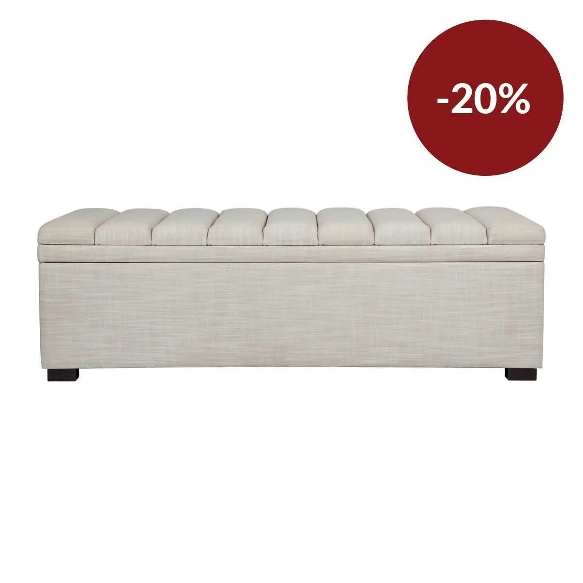 Soho Storage Bench Ottoman - Off White Linen