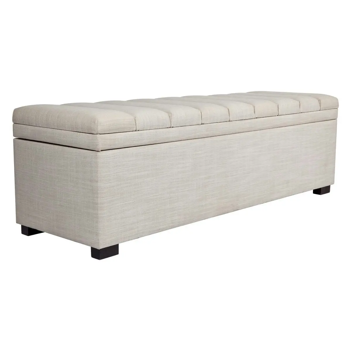 Soho Storage Bench Ottoman - Off White Linen