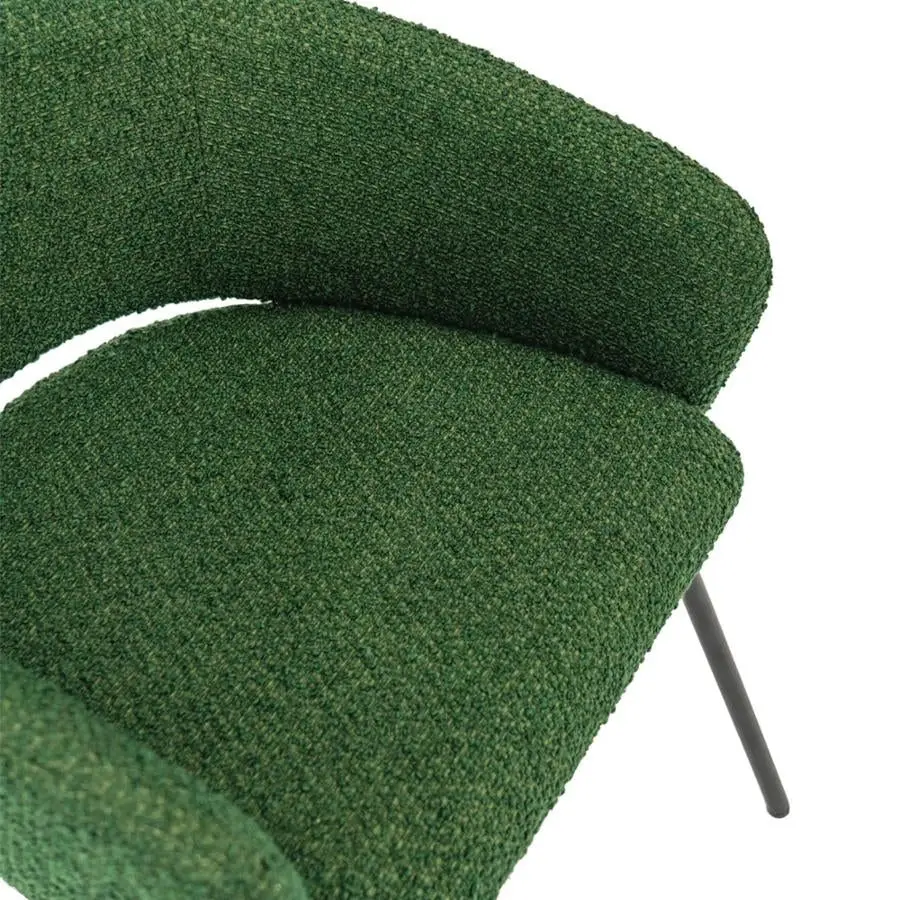 Delta Dining Chair - Green Boucle