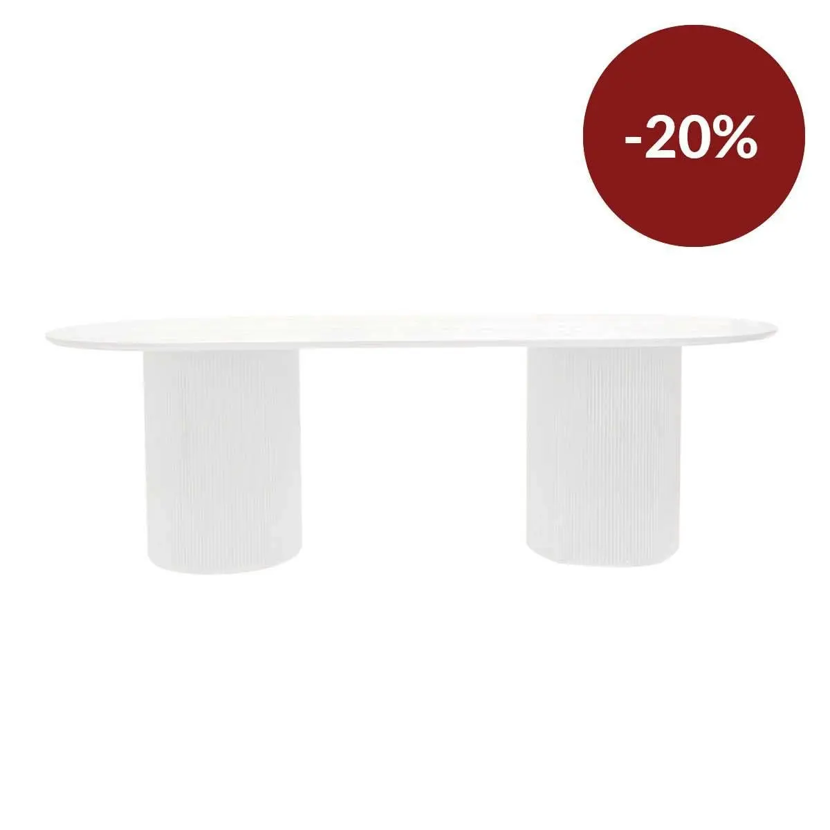 Arlo Oval Dining Table - 2.4m White