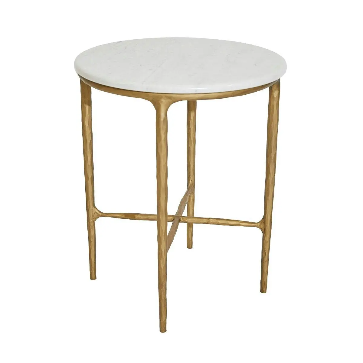 Heston Marble Round Side Table - Brass