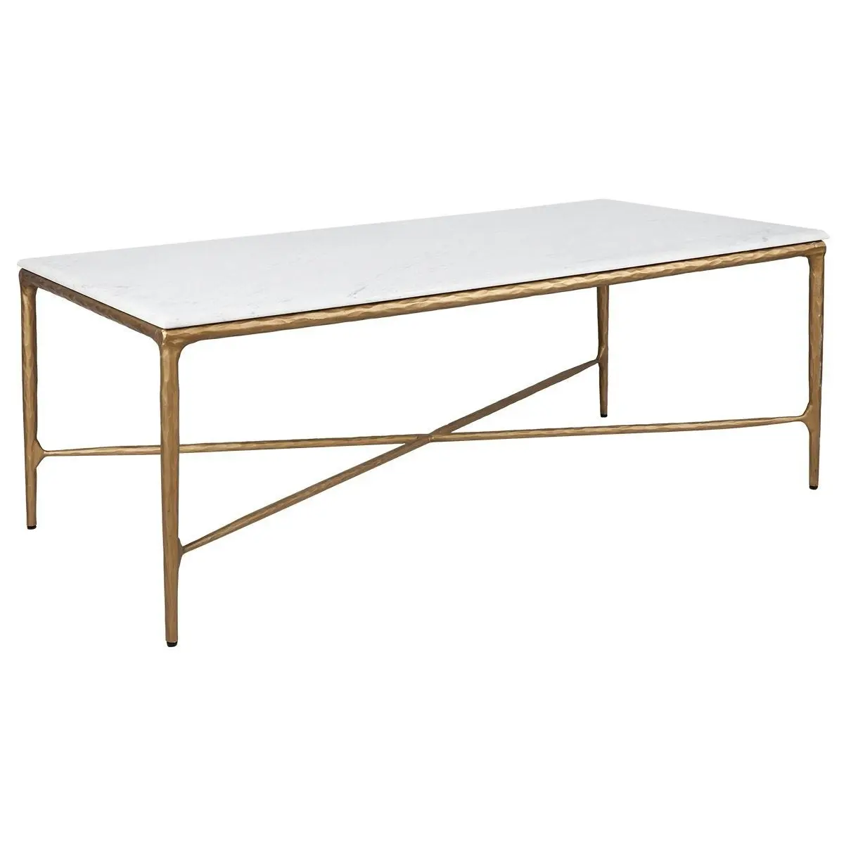 Heston Marble Rectangle Coffee Table - Brass