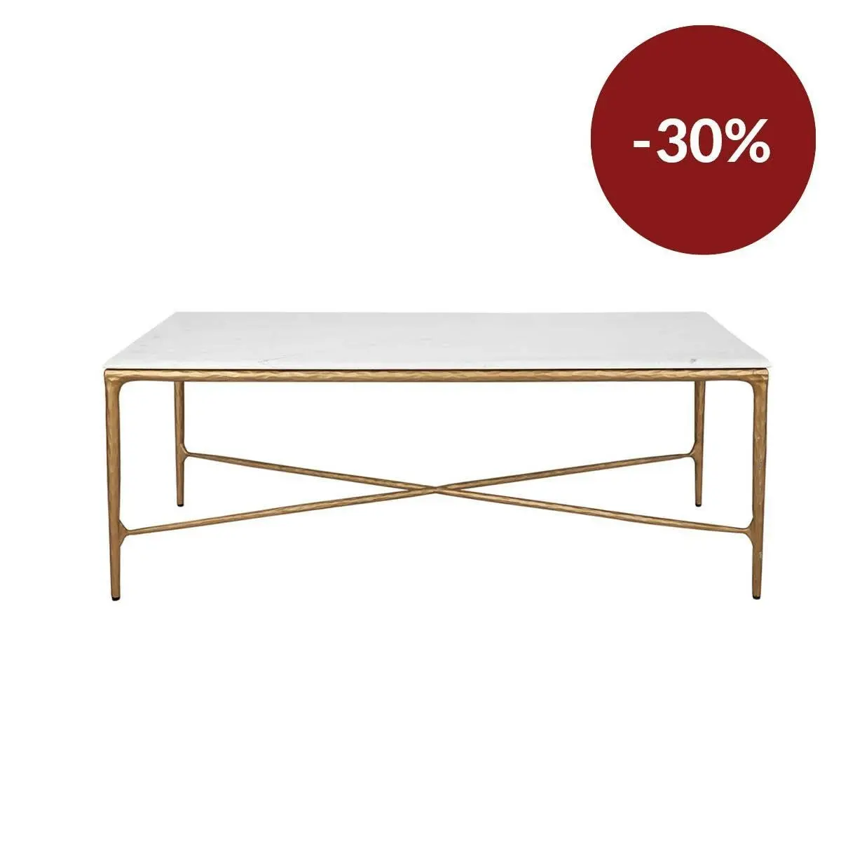 Heston Marble Rectangle Coffee Table - Brass