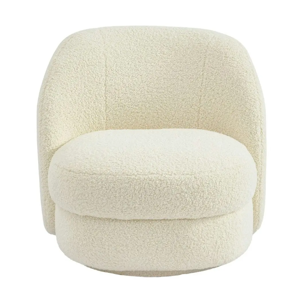 Aurora Swivel Chair - Off White Shearling