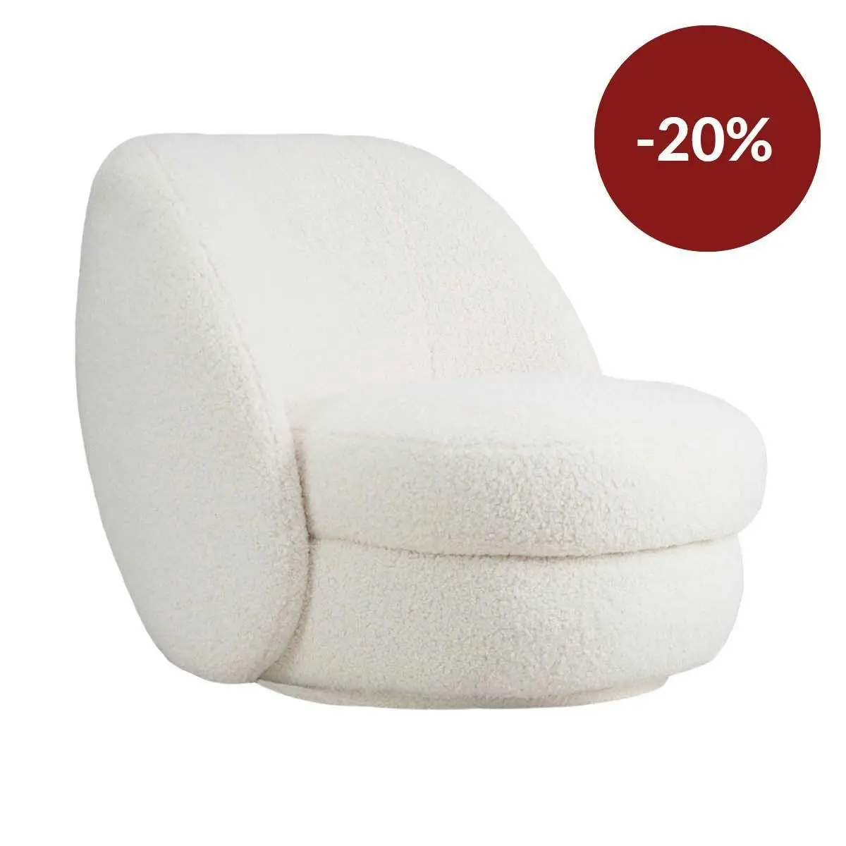 Aurora Swivel Chair - Off White Shearling