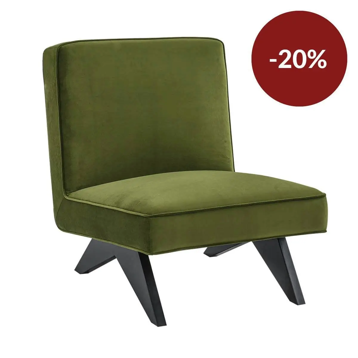 Martyn Slipper Chair - Olive Velvet