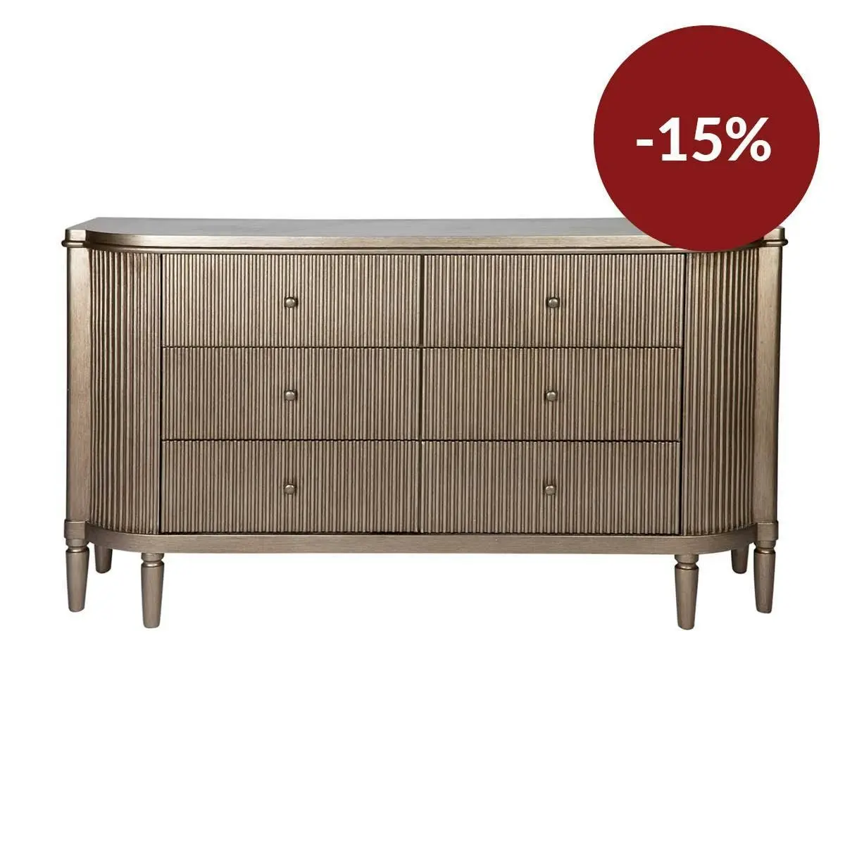 Arielle 6 Drawer Chest - Antique Gold