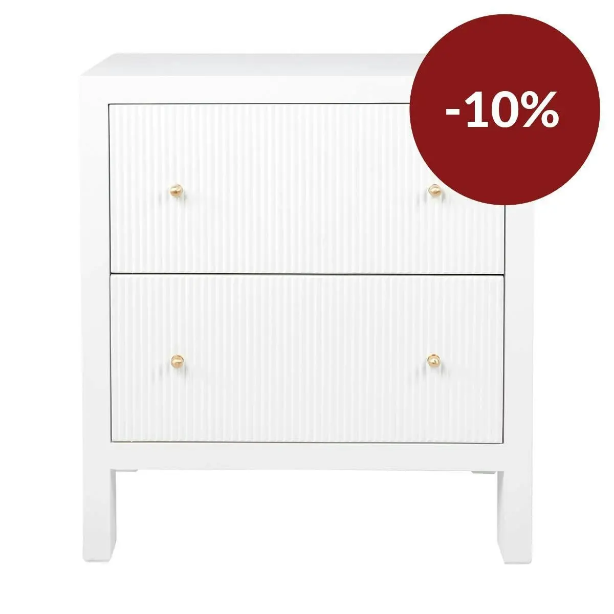 Ariana Bedside Table - Large White