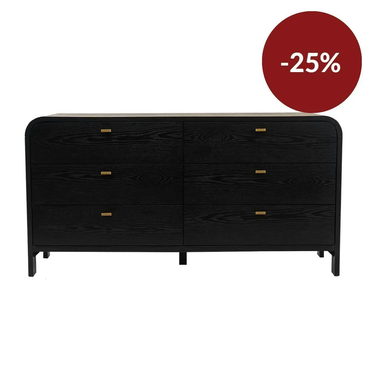 Chisholm 6 Drawer Chest - Black