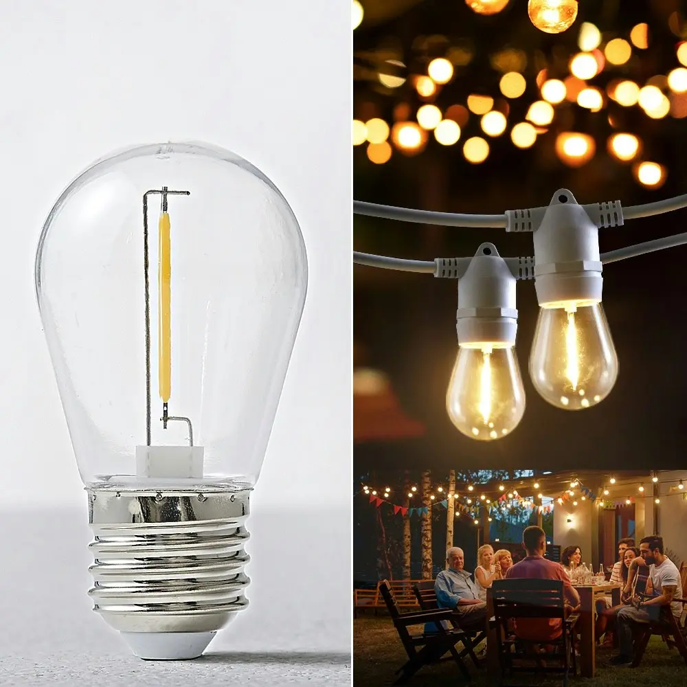 Groverdi 10PCS Replacement Bulbs Globes LED Festoon String Lights Party Garden Outdoor Hanging Bulb