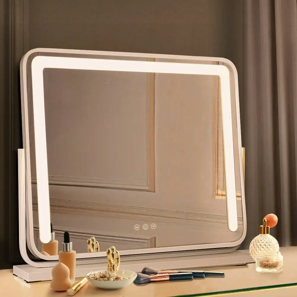 Simplus Tabletop LED Lighted Mirror Vanity Mirror with Lights Makeup Mirrors