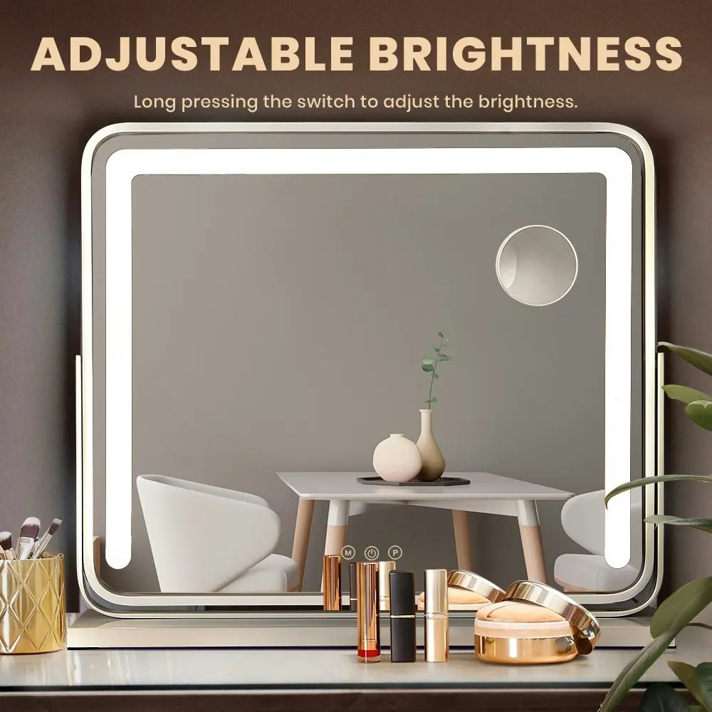 Simplus Tabletop LED Lighted Mirror Vanity Mirror with Lights Makeup Mirrors