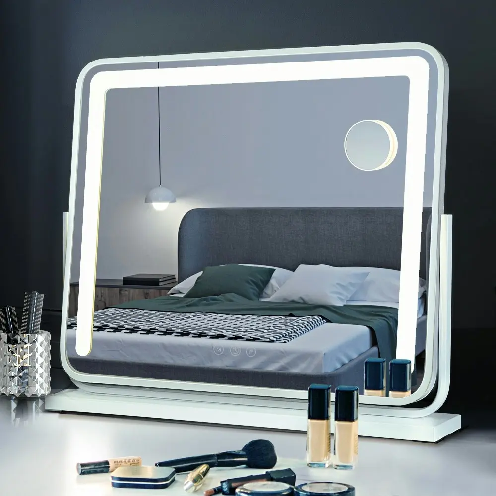 Simplus Tabletop LED Lighted Mirror Vanity Mirror with Lights Makeup Mirrors