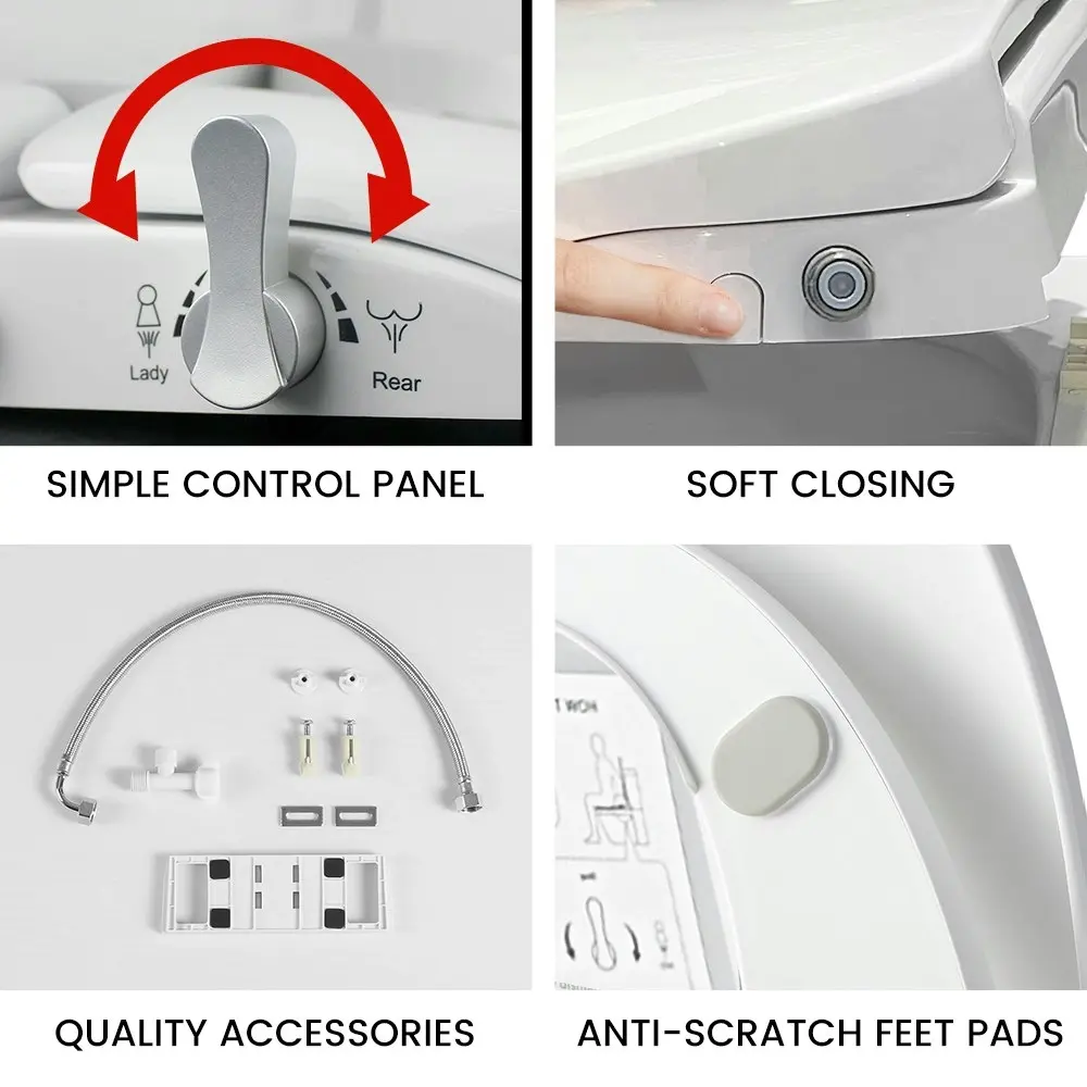 Simplus Smart Electric Bidet Toilet Seat Cover Electronic Seats Paper Saving Auto Wash w Remote