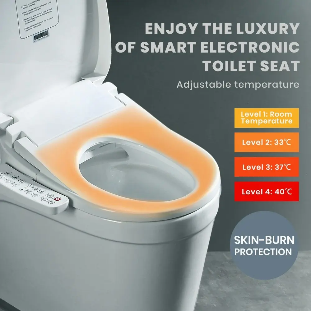 Simplus Smart Electric Bidet Toilet Seat Cover Electronic Seats Paper Saving Auto Wash w Remote