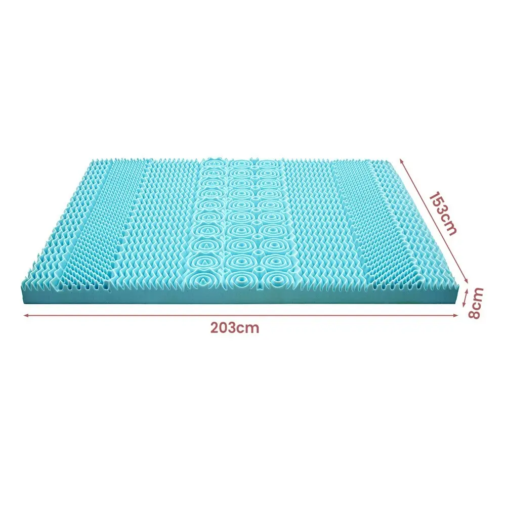 Mona Bedding Memory Foam Mattress Topper 8CM Cool Gel Bed Bamboo Cover 7-Zone Q