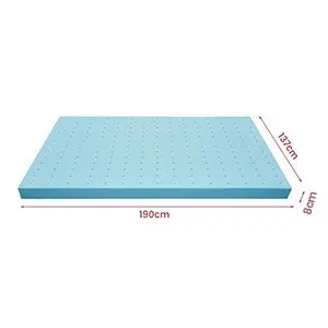 Mona Bedding Memory Foam Mattress Topper 8CM Cool Gel Bed Bamboo Cover Flat D